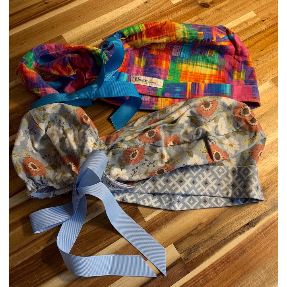 KimKaps Scrub Hats Bundle Rainbow Floral Cottagecore Boho Minimalist Medical